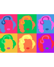 Marilyn Monroe Colored in Pop Art Style, a tribute to Andy Warhol