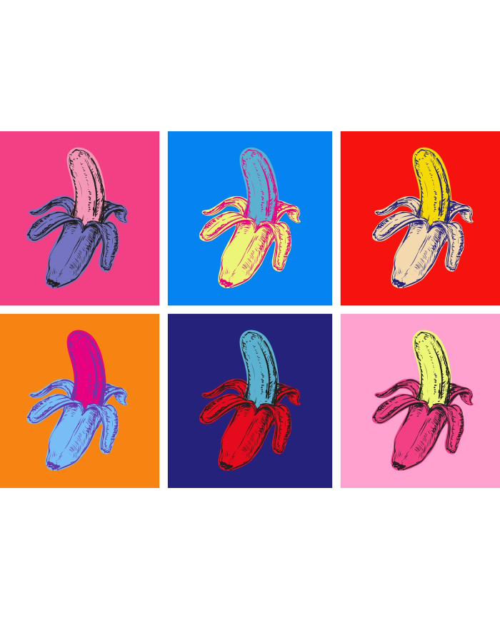 Bananas in Pop Art Style, a tribute to Andy Warhol
