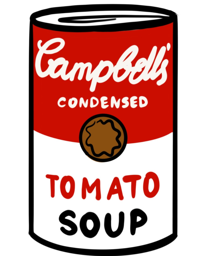 Campbells Tomato soup, a tribute to Andy Warhol