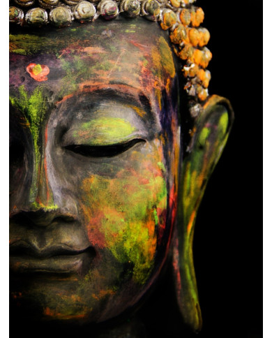 Retrato policromado de Budha Retrato policromado de Budha