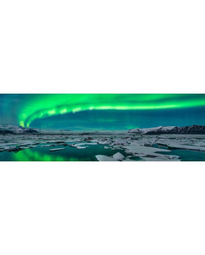 Vista panorámica, Arbola boreal en lago Jokulsarlon, Islandia