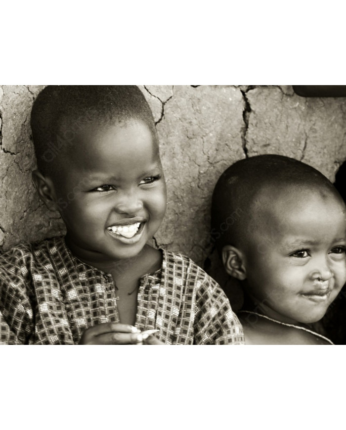 Niños de la tribu de Masai Mara, National Park Reserve, Kenia