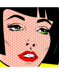 Vintage woman face pop art retro