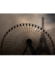Noria en frente de la Tour Eiffel, París, Francia