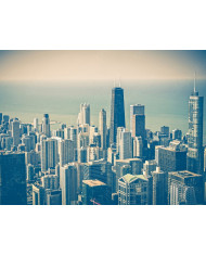 Skyline de Chicago junto al lago Michigan, USA