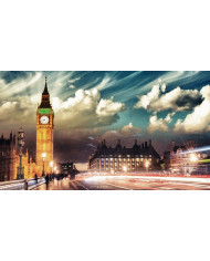 Big Ben desde el puente de Westminster, Londres, Gran Bretaña