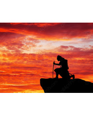 Samurai sobre una montaña, Japón