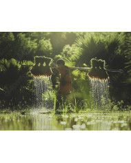 Samurai sobre una montaña, Japón