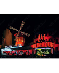 Moulin Rouge de noche, París, Francia