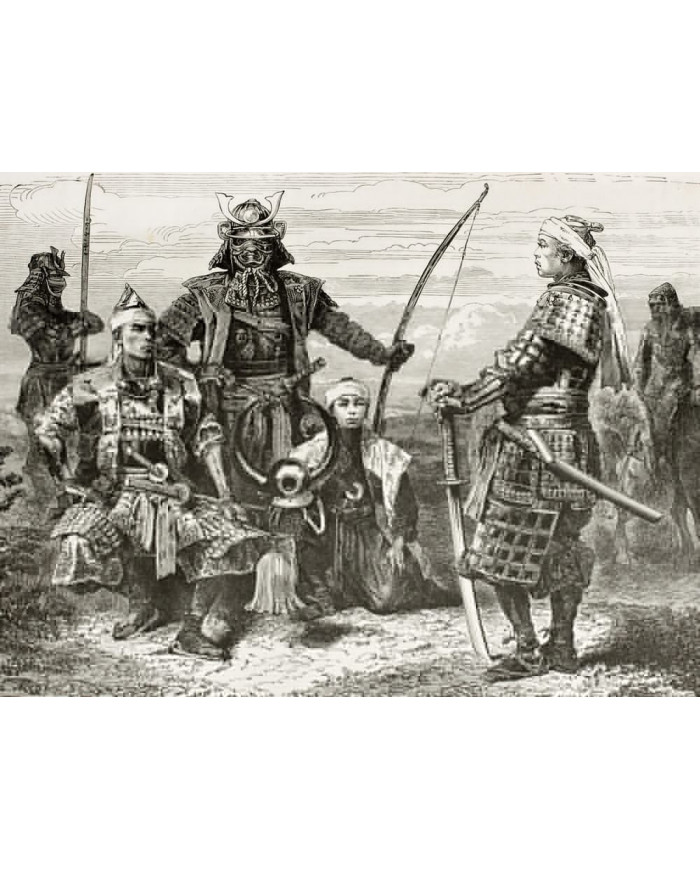 General japonés Taikun y oficiales de guerra