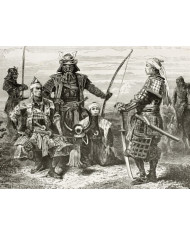 General japonés Taikun y oficiales de guerra