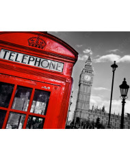 Cabina telefónica junto al Big Ben, Londres