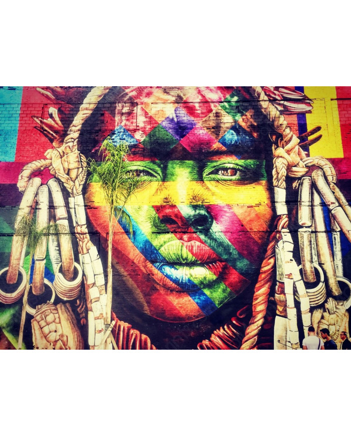 Detalle del mural de 190 metros de Eduardo Kobra, Río de Janeiro