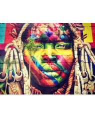 Detalle del mural de 190 metros de Eduardo Kobra, Río de Janeiro