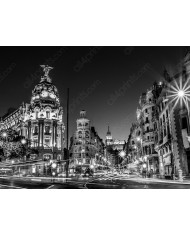 Vista de la calle de Gran via, Madrid, España