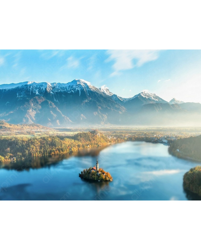 Iglesia y Castillo en el Lago Bled,  Eslovenia