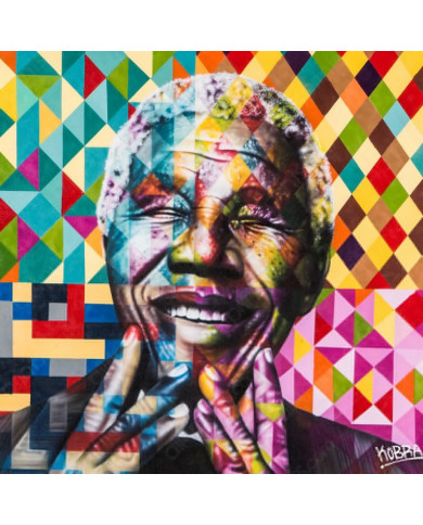Nelson Mandela según mural de Eduardo Kobra Nelson Mandela según mural de Eduardo Kobra