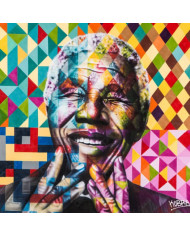 Nelson Mandela según mural de Eduardo Kobra
