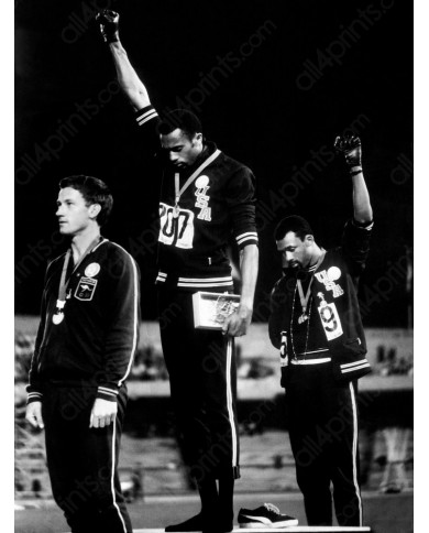 Tommie Smith and John Carlos at the Games in Mexico, 1968