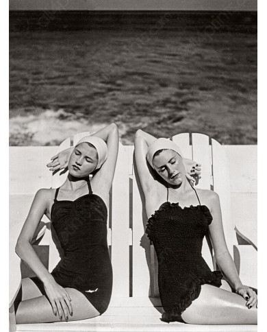 Twins at the Beach, Nassau, Bahamas, 1949 Twins at the Beach, Nassau, Bahamas, 1949