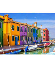 Casas de Burano,  Venecia, Italia