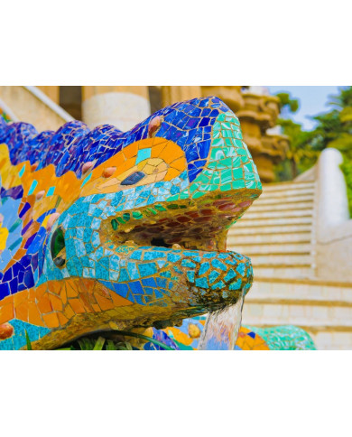 Dragón fuente del Parc Guell de Antoni Gaudi,Barcelona Dragón fuente del Parc Guell de Antoni Gaudi,Barcelona