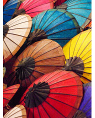 Paraguas artesanos,Laos