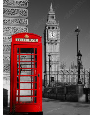 Cabina de teléfonos cerca del Palacio de Westminster, Londres, UK