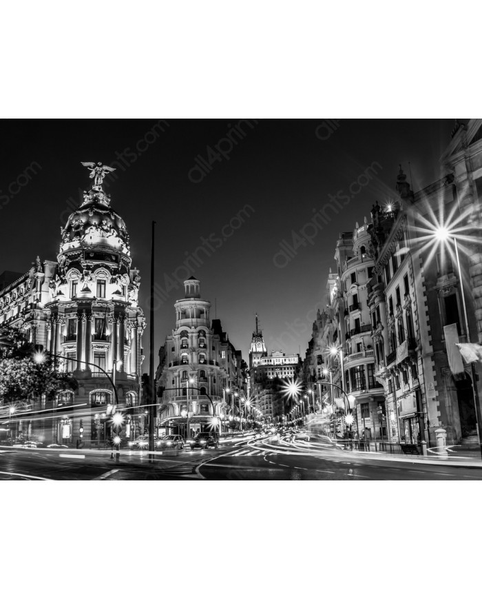La Gran Vía, centro de shopping de Madrid, España