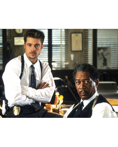 Brad Pitt & Morgan Freeman en Seven Brad Pitt & Morgan Freeman en Seven