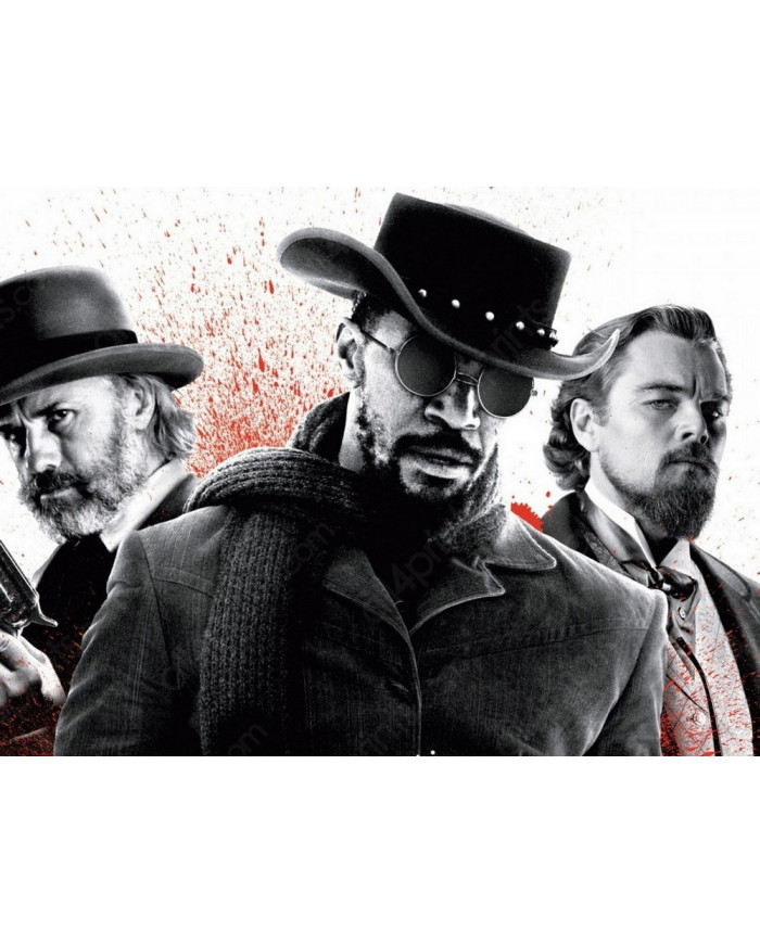 Leonardo DiCaprio, Jamie Foxx and Christoph Waltz in Django Unchained