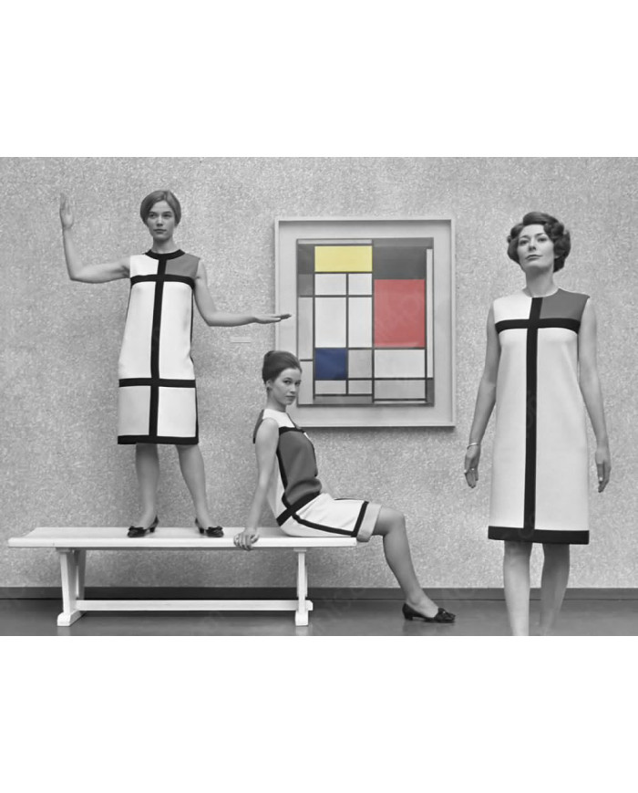Yves Saint Laurent dressed as Mondrian, 1966