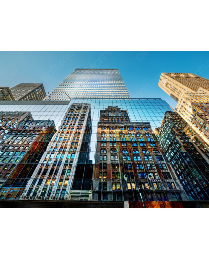 Reflejo de rascacielos, Nueva York, USA