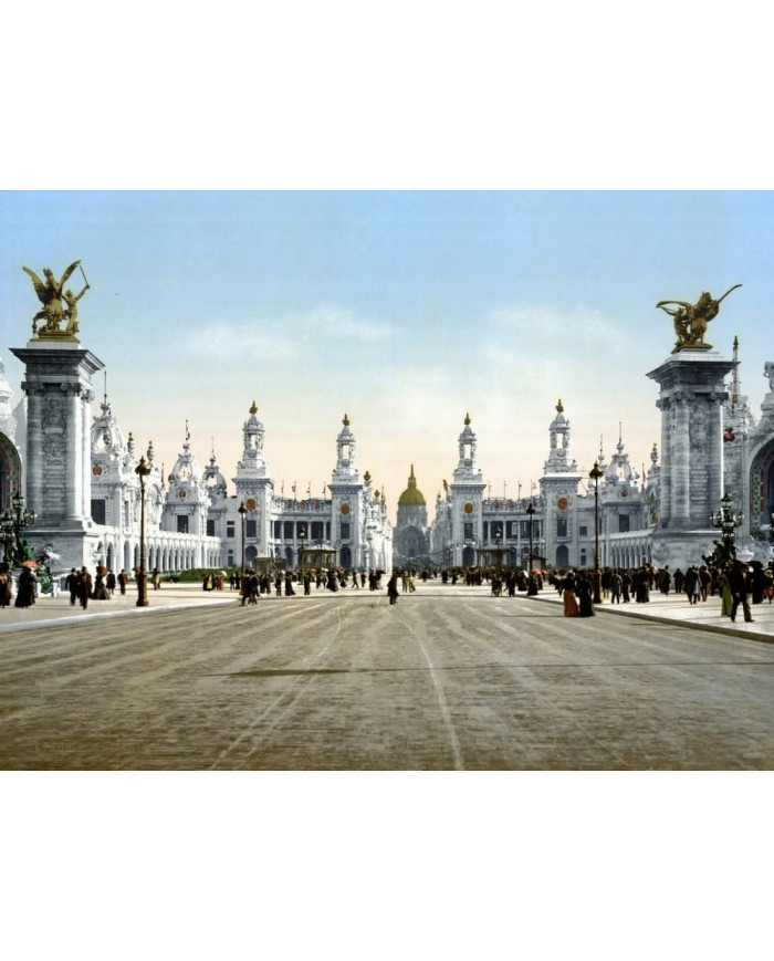 Avenida Nicholas II desde el Dome de losInválidos,  Exposición Universal 1900, París, Francia