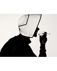 Modelo con sombrero de Dior y Martini Lisa Fonssagrives, 1952