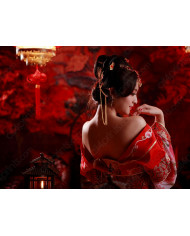 Mujer taiwanesa con vestido tradicional