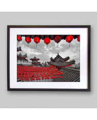 Linternas en el Templo de Thean Hou, Kuala Lumpur, Malaysia