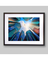 Rascacielos de Nueva York al paso de un avión, USA