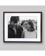 Alain Delon con Romy Schneider, rodaje de La Piscine de Jacques Deray, 1968