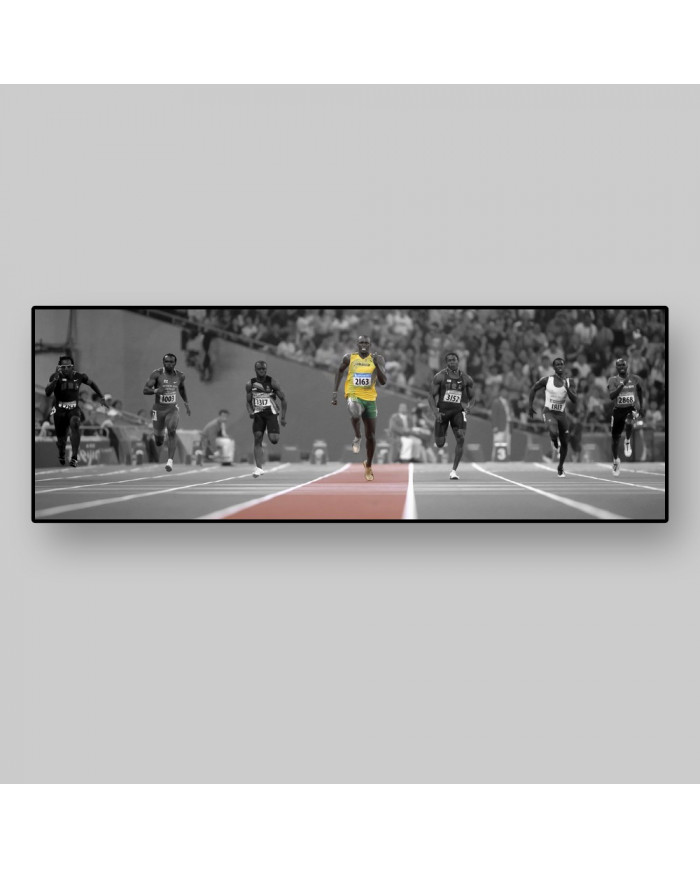 Usain Bolt en la final de 100 metros de Río, 2016