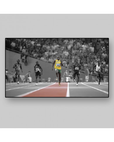 Usain Bolt in the final 100 meters of Rio, 2016