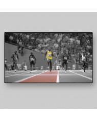 Usain Bolt en la final de 100 metros de Río, 2016