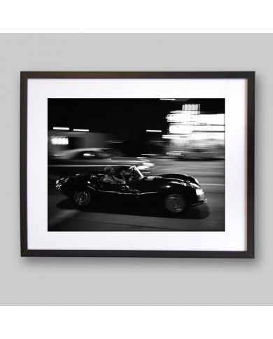 Steve McQueen driving on the Sunset Strip, 1963