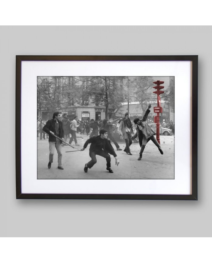 Revolución de Primavera, 6th arrondissement. Boulevard Saint Germain, París, Mayo 1968