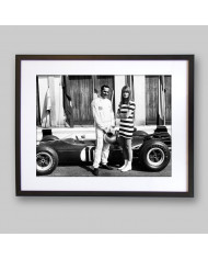 Françoise Hardy con el campeón mundial de Formula 1 Jack Brabham, 1966