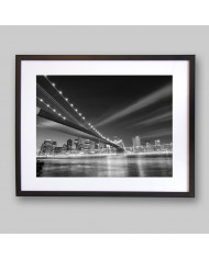 Puente de Brooklyn de noche, Nueva York, USA