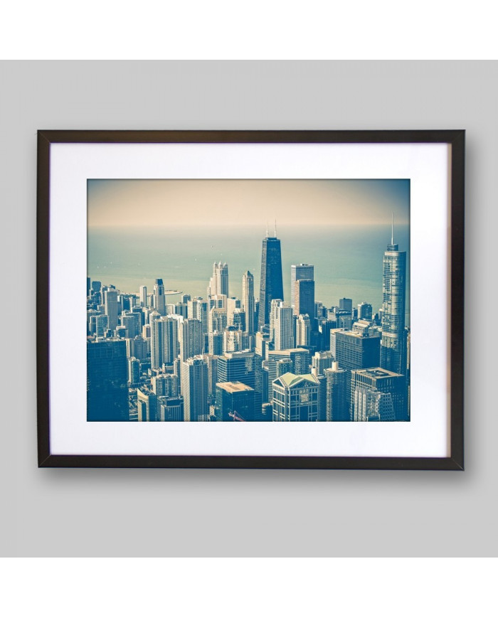 Skyline de Chicago junto al lago Michigan, USA