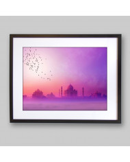 Puesta de sol en el Taj Mahal,  India
