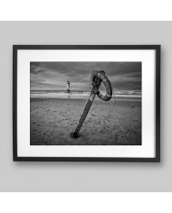 Faro en la playa de Talacre, Gales, UK