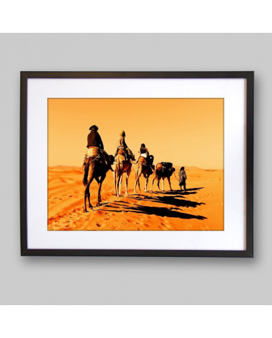 Carabana de camellos, desierto Sahara, Marruecos Carabana de camellos, desierto Sahara, Marruecos